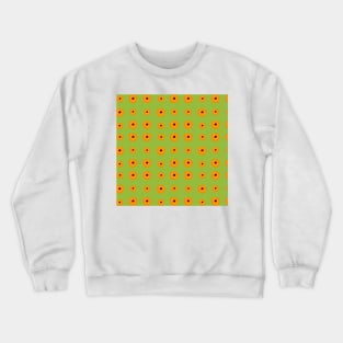 Orange kalanchoe blossoms pattern on green Crewneck Sweatshirt